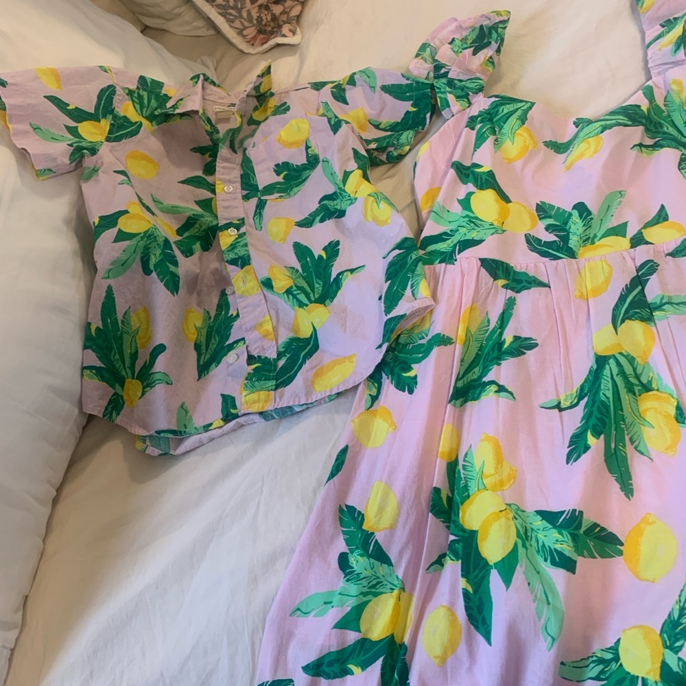 Crewcuts Lemon Print Shirt and Dress Set